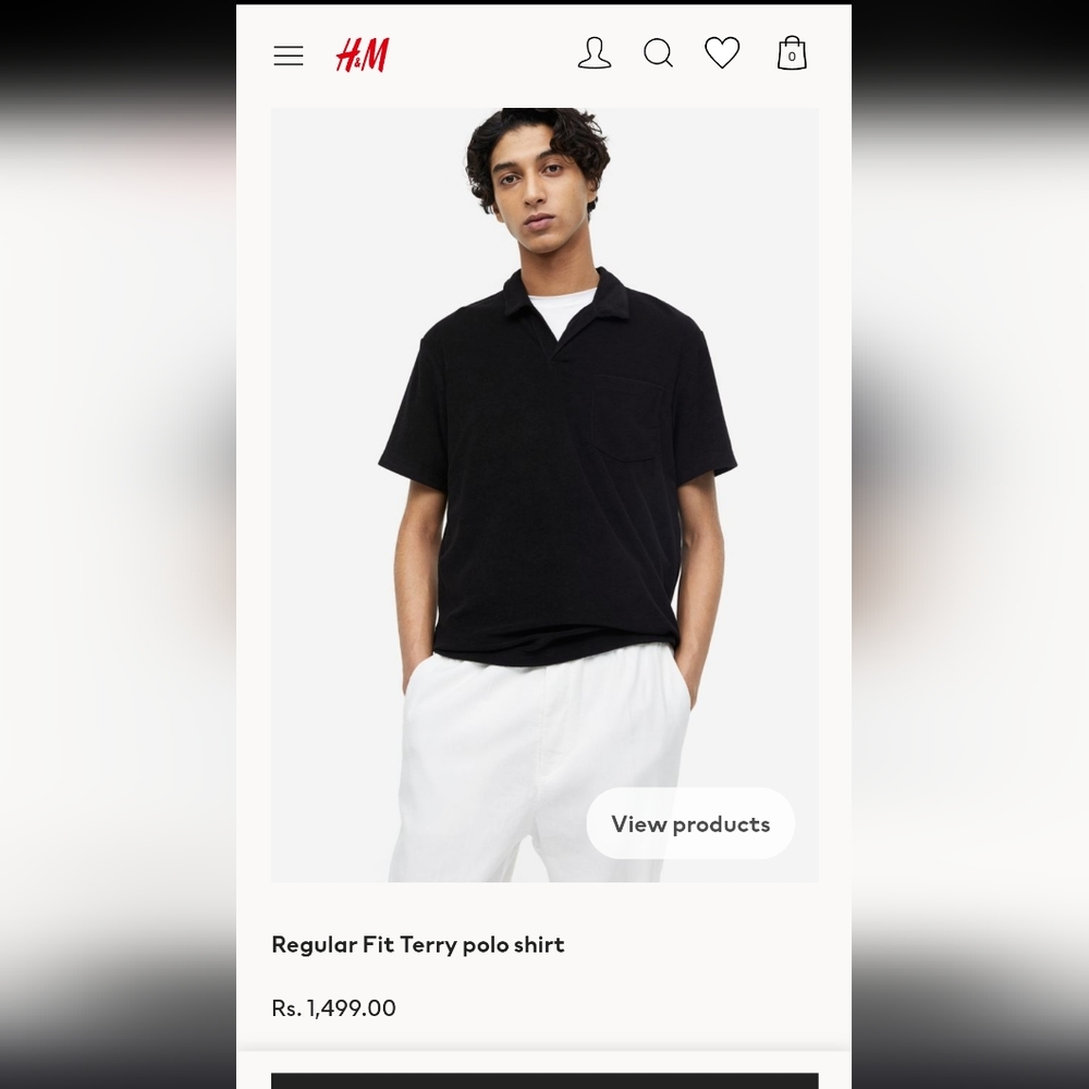 H&M polo black for men - Picture 3 of 3